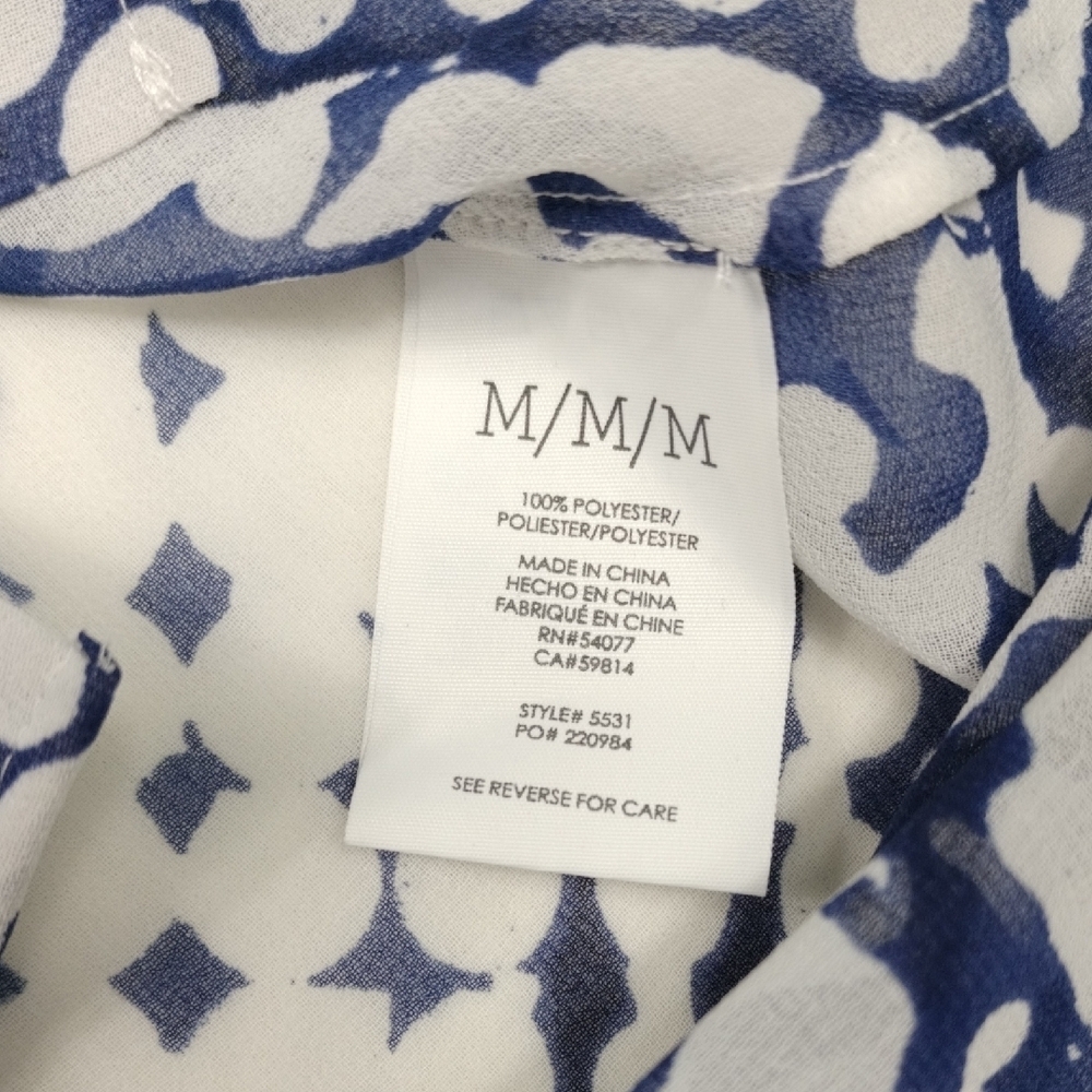 CAbi Blue and White Patterned Blouse - Picture 6 of 10